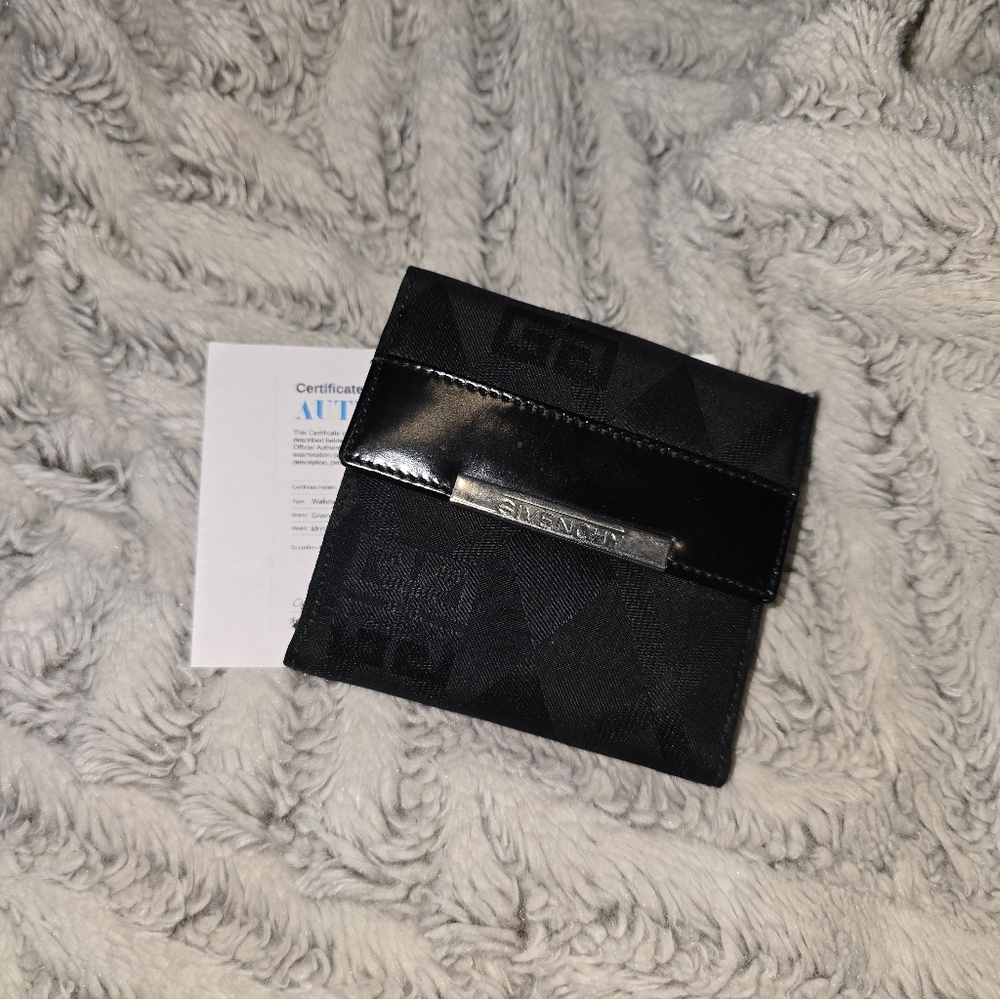 Givenchy Black Canvas Diamond Pattern Wallet - image 1